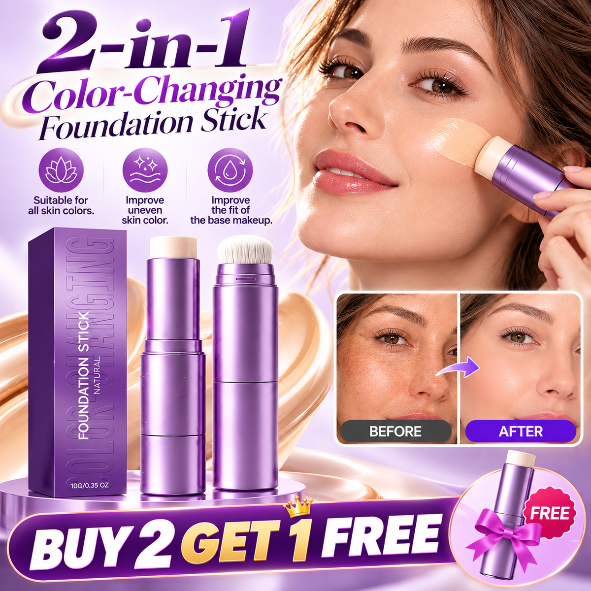 2-in-1 Color-Changing Foundation Stick