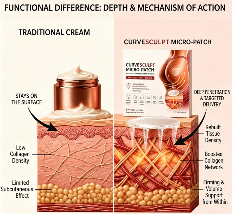 Traditional body cream compared with the dissolvable micro-patch
